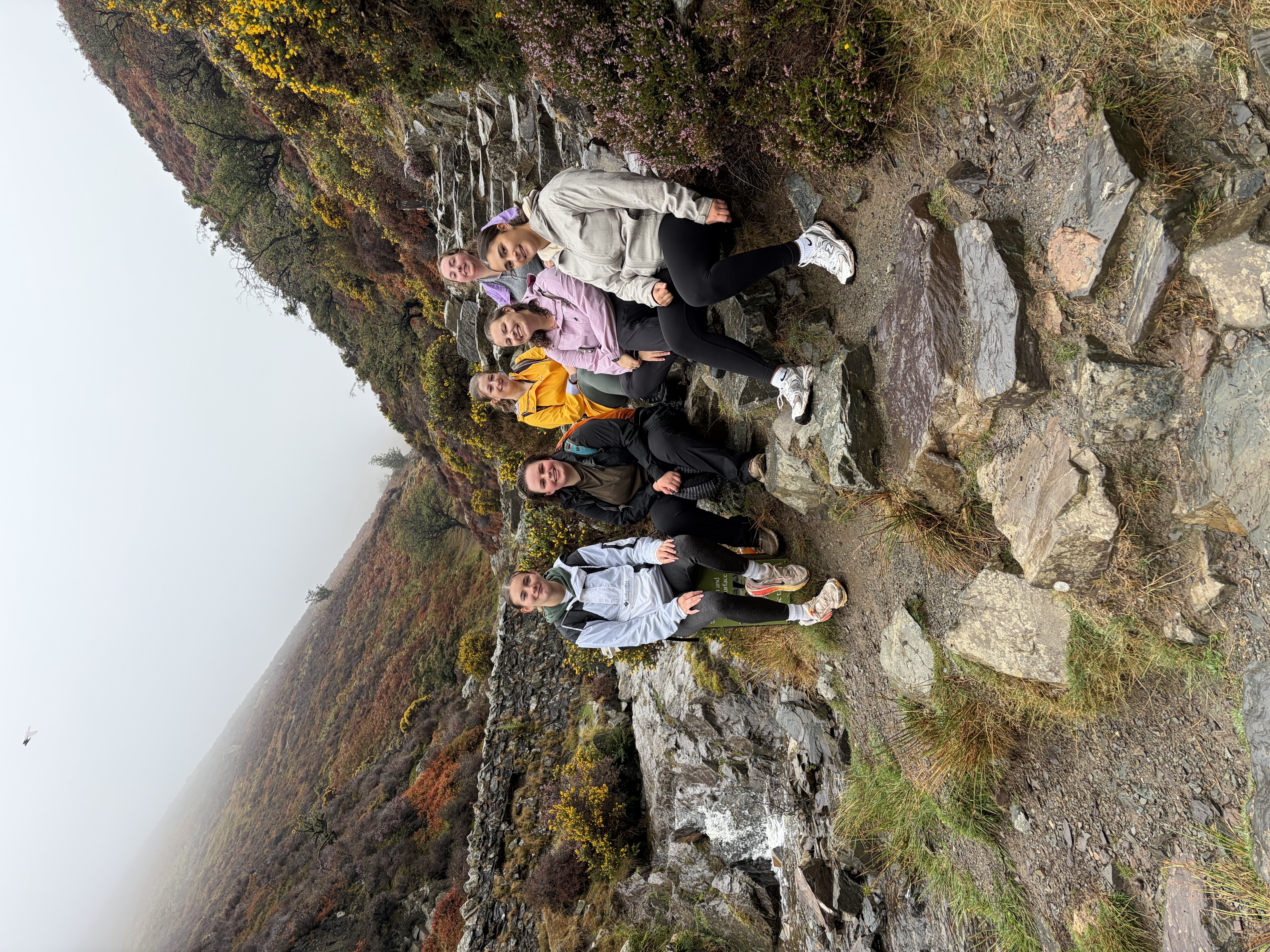 The Solo Social group taking a break on the hike